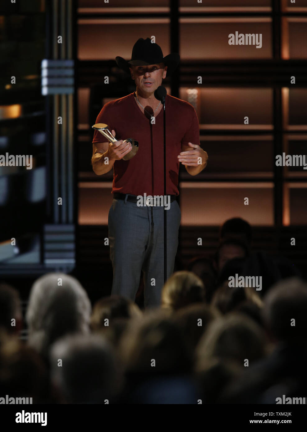 Kenny Chesney akzeptiert die Pinnacle Award auf der Country Music Awards 2016 bei Bridgestone Arena in Nashville, Tennessee am 2. November 2016. Foto von John Sommers II/UPI Stockfoto