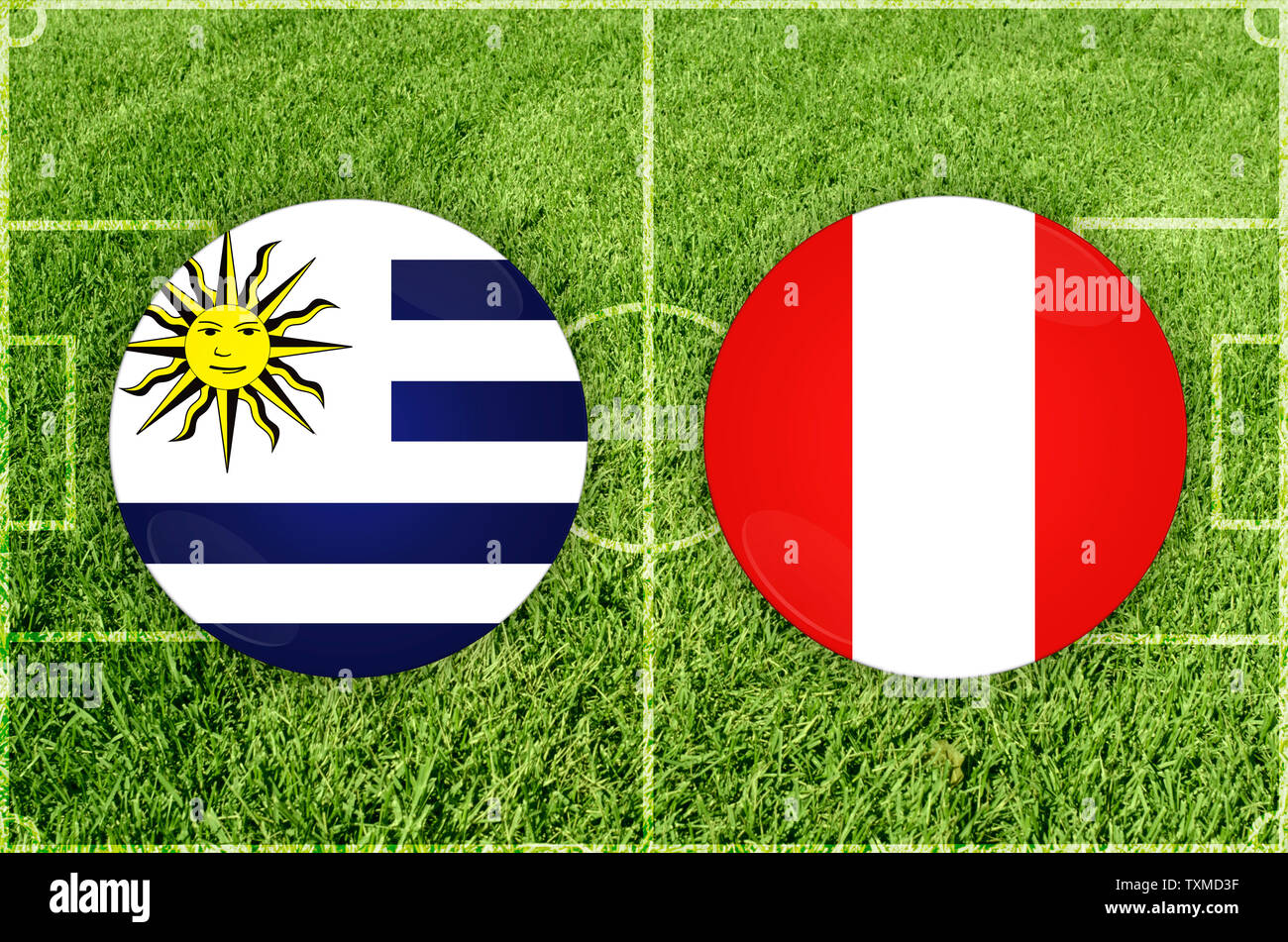 Uruguay vs Peru Fußballspiel Stockfoto