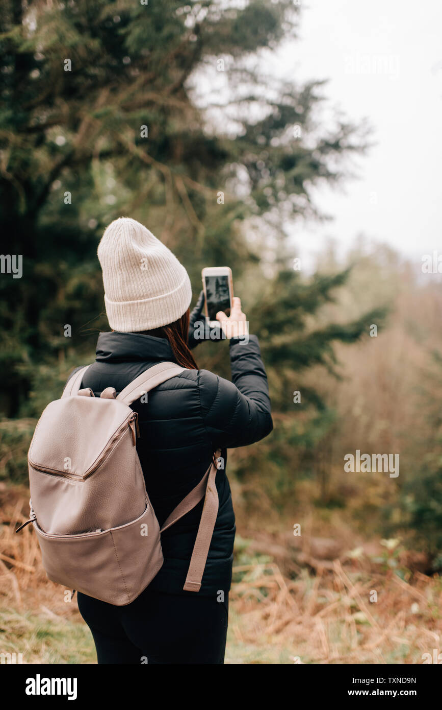 Trekker, Foto, Trossachs National Park, Kanada Stockfoto