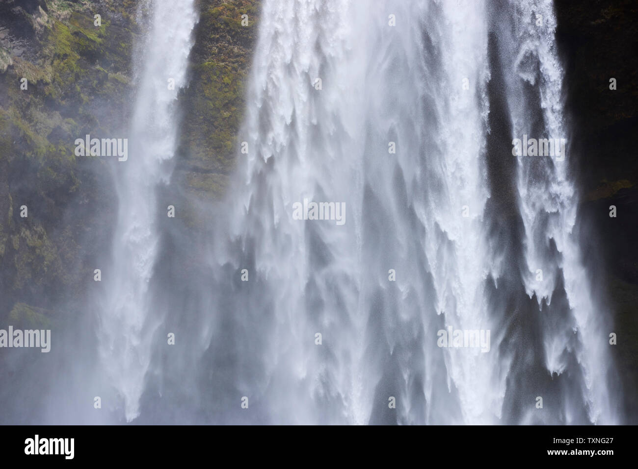 Skogafoss Wasserfall, Ábaer, Skagafjardarsysla, Island Stockfoto