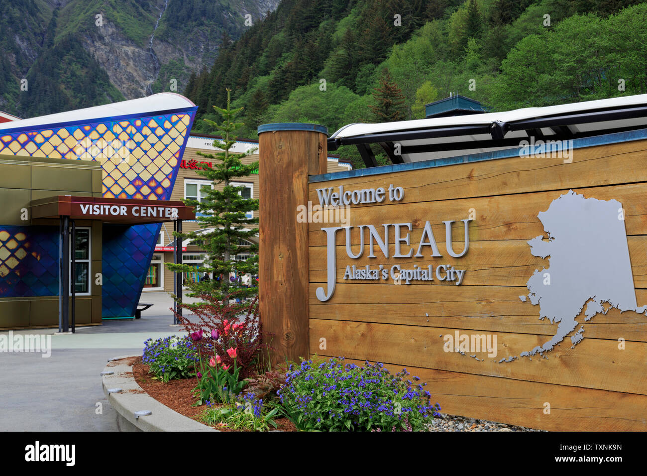 Besucherzentrum, Juneau, Alaska, USA Stockfoto