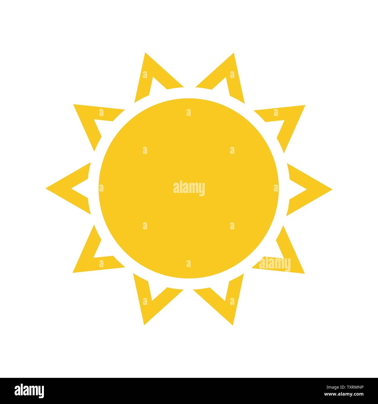 Sommer Symbol. Sun moderne Symbol. Sonnige Kreis Form. Isolierte Vektor logo Konzept auf weißem Hintergrund Stock Vektor