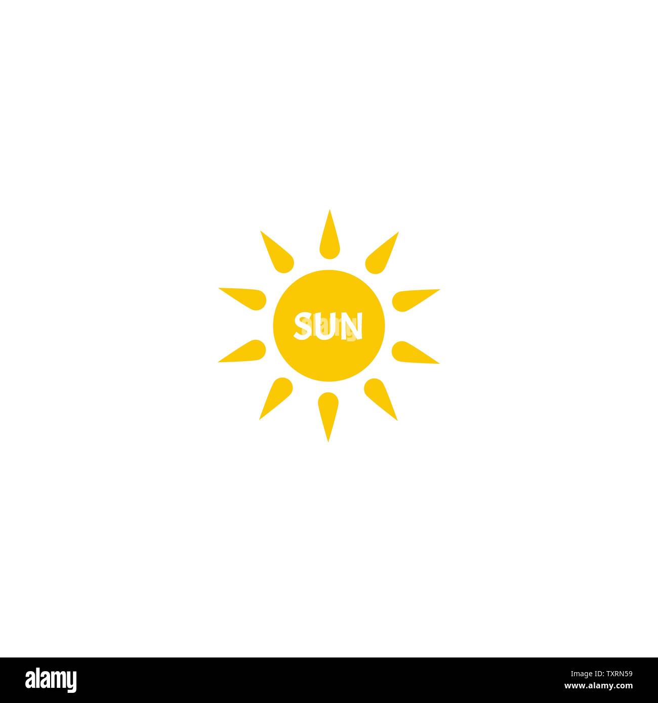 Sommer Symbol. Sun moderne Symbol. Sonnige Kreis Form. Isolierte Vektor logo Konzept auf weißem Hintergrund Stock Vektor