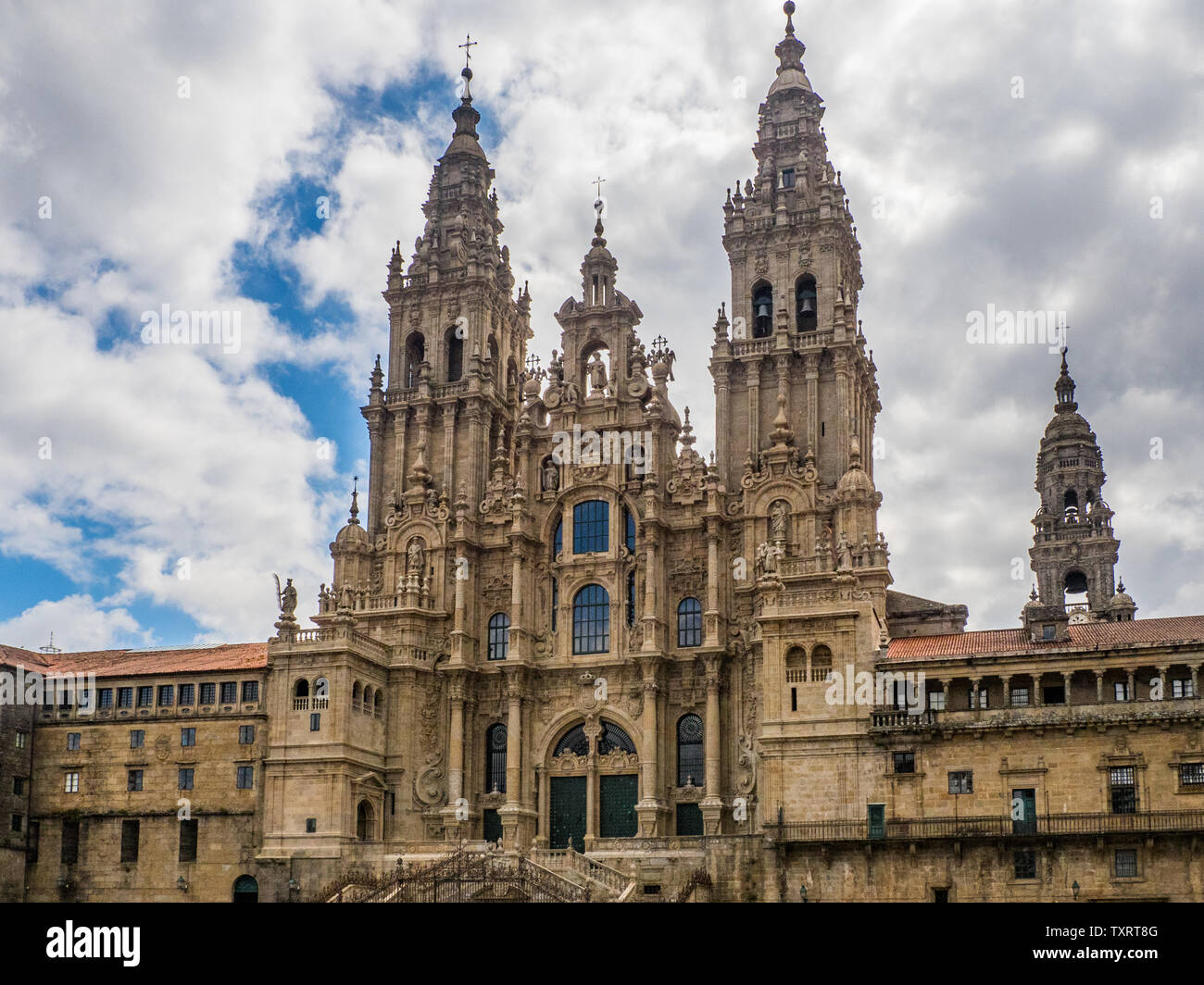 Santiago de Compostela Kathedrale im Obradoiro Square in Santiago de Compostela (Spanien) Stockfoto