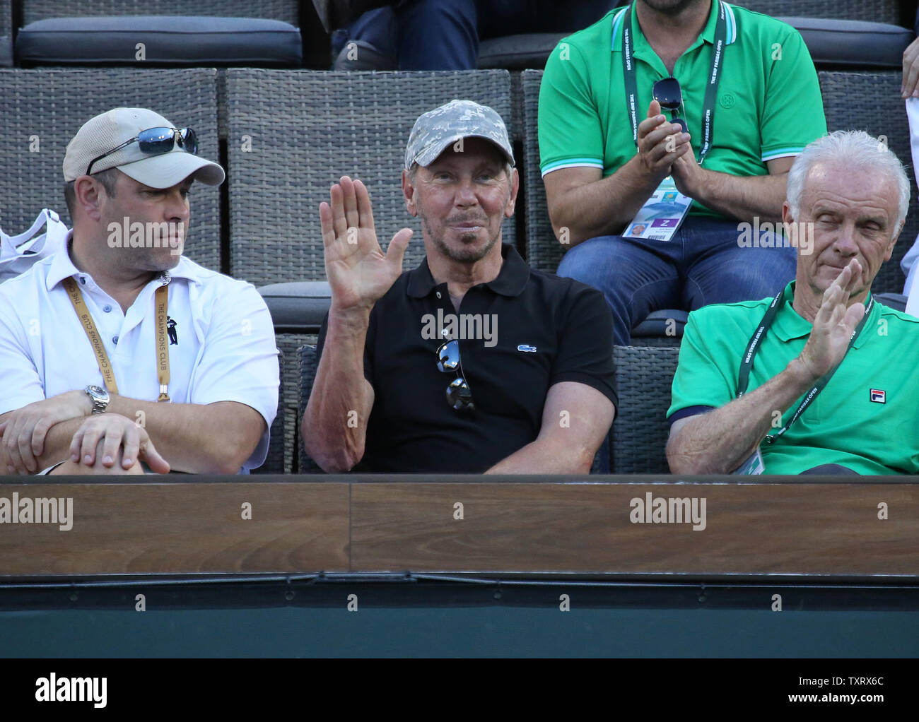 Oracle Mitbegründer und Turnier Besitzer Larry Ellison besucht Final der Männer Übereinstimmung zwischen Dominic Thiem von Österreich und Roger Federer von der Schweiz bei der BNP Paribas Open in Indian Wells, Kalifornien am 17. März 2019. Thiem besiegt Federer 3-6, 6-3, 7-5 die Meisterschaft und seinen ersten ATP-Masters 1000-Turnier zu gewinnen. Foto von David Silpa/UPI Stockfoto