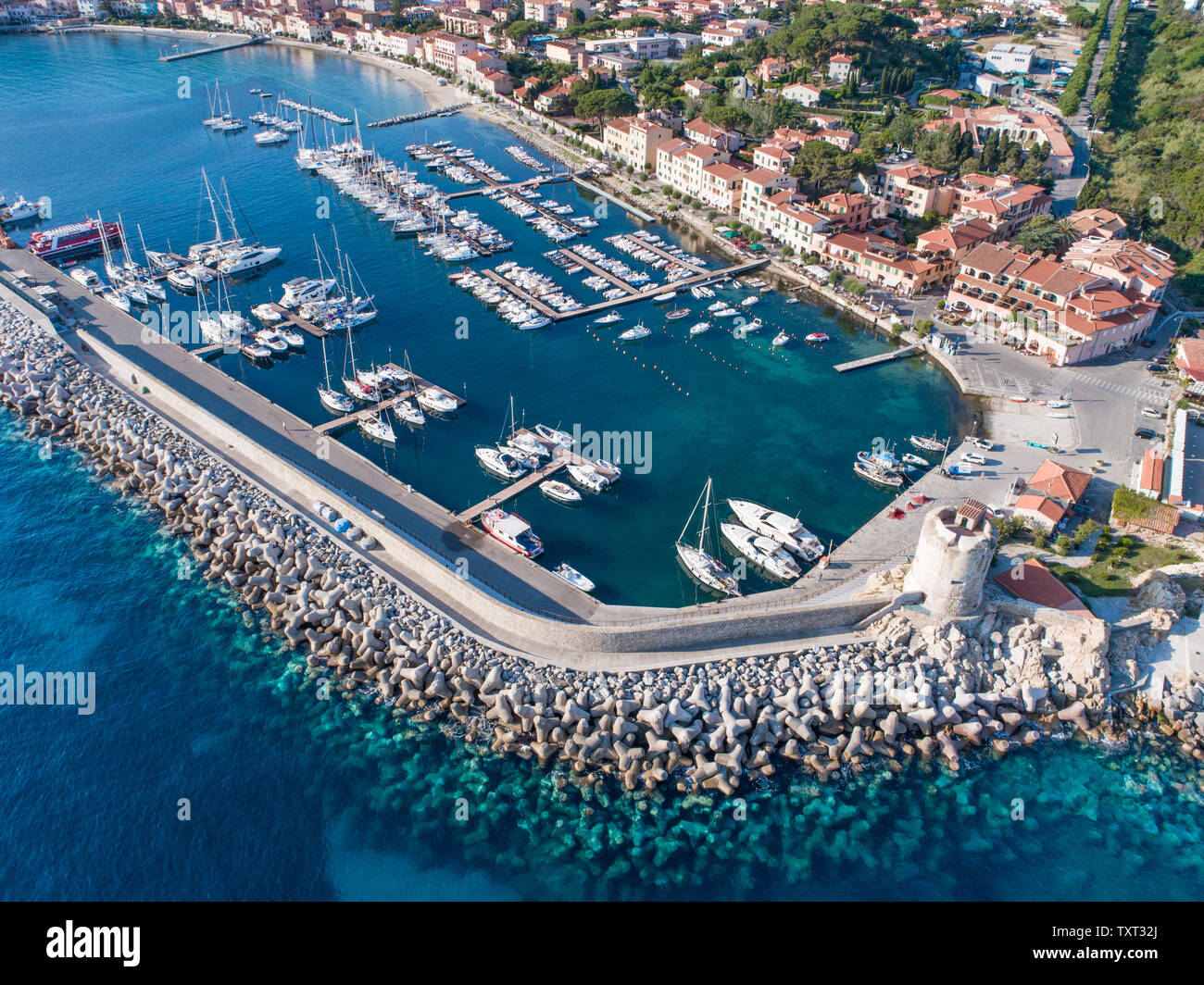 Insel Elba, Hafen von Marciana Marina Stockfoto