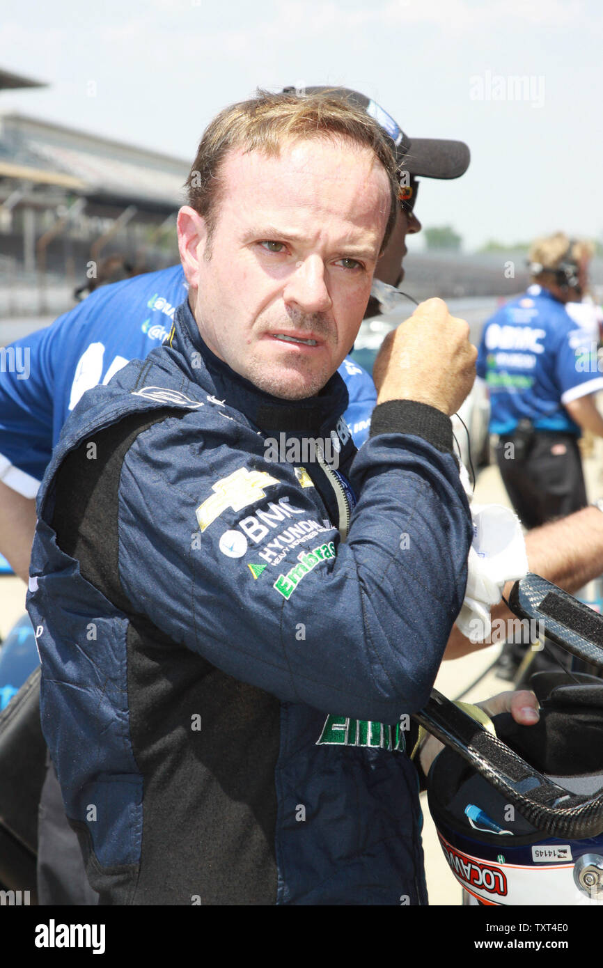 Ehemalige Grand Prix Champion Rubens Barrichello bereitet sich auf seinen ersten Indy 500 Am 13. Mai 2012 in Indianapolis, Indiana, zu üben. UPI/Ed Locke Stockfoto