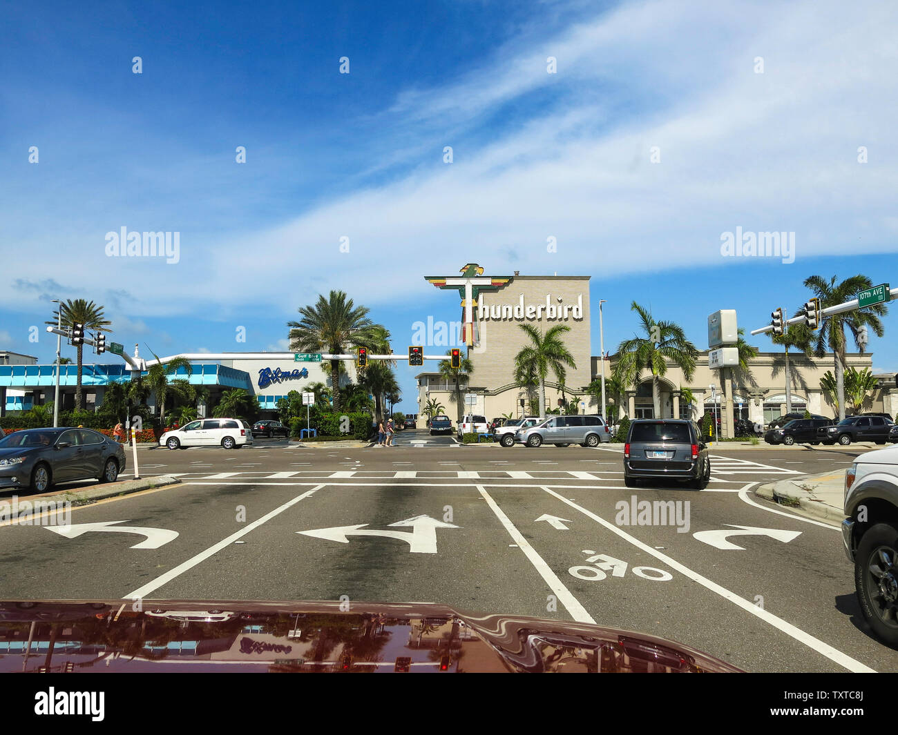 Schnittpunkt auf Treasure Island im Thunderbird Hotel, Florida, USA Stockfoto