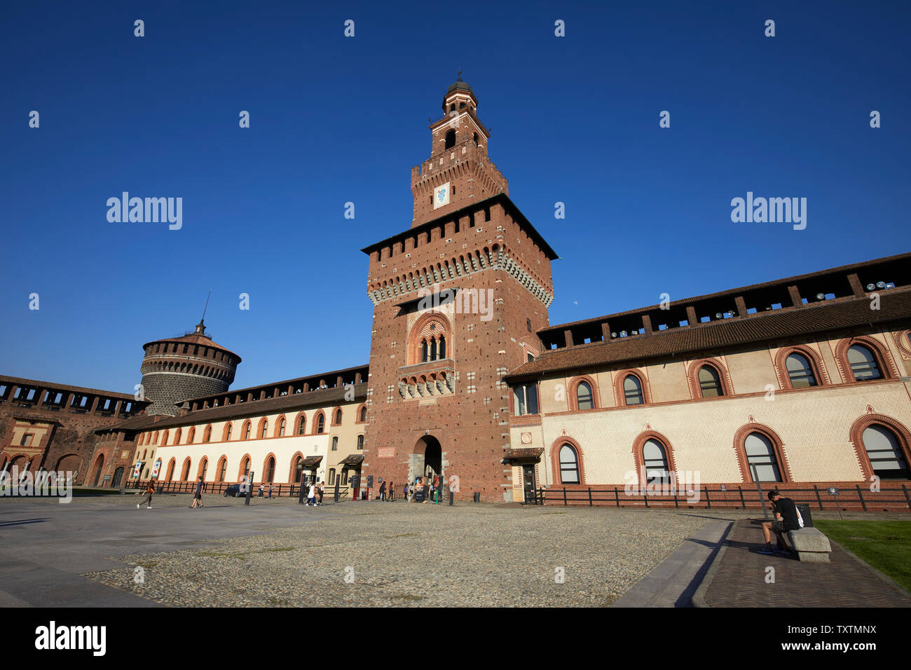 Die filarete Turm der Burg Sforza, Mailand, Italien Stockfoto