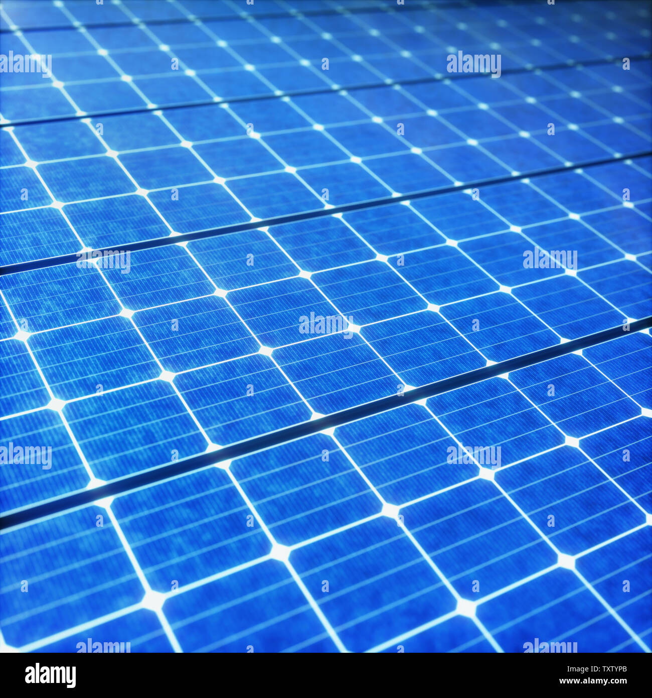 Solar Panel Textur. Wägezellen und erneuerbare Energien. 3D-Darstellung. Stockfoto