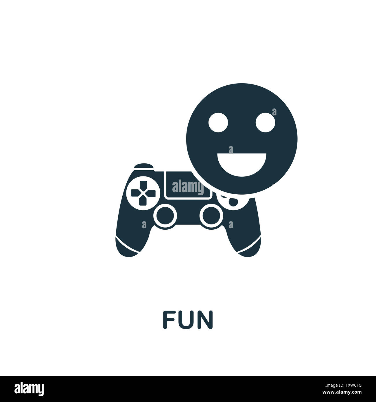 Symbol für Spaß. Kreative Zeichen aus Gamification Icons Kollektion. Gefüllte flache Fun-Symbol für Computer und Handy Stockfoto