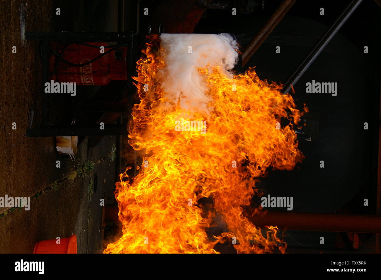 BLEVE, Explosion und Feuer Ball Stockfoto