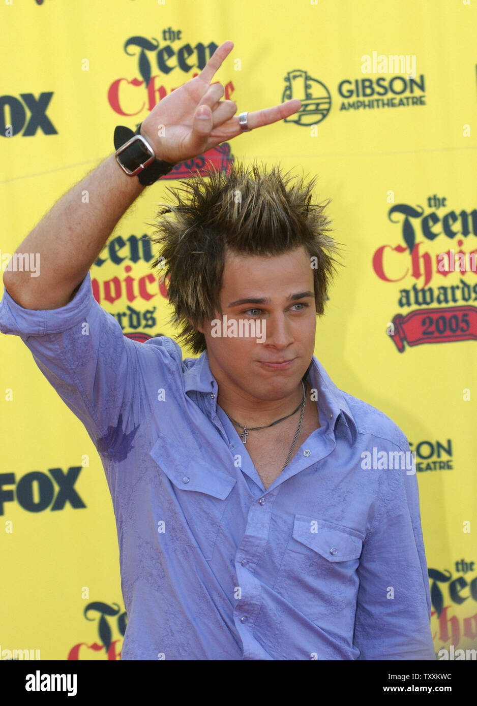 Ryan Cabrera kommen im Jahr 2005 Teen Choice Awards August 14, 2005 an der Gibson Amphitheatre in Universal City, Kalifornien. (UPI Foto/Michael Tweed) Stockfoto