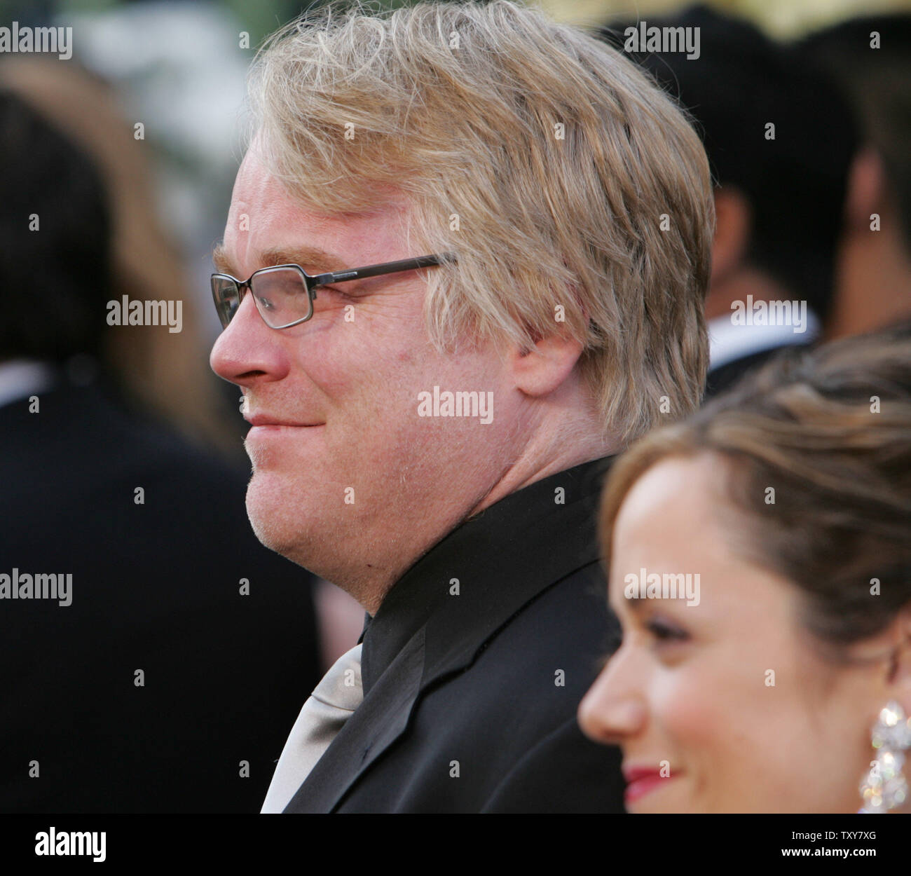 Phillip Seymour Hoffman kommt an die 78. jährlichen Academy Awards im Kodak Theater in Hollywood, Kalifornien am März 5, 2006. (UPI Foto/Terry Schmitt) Stockfoto