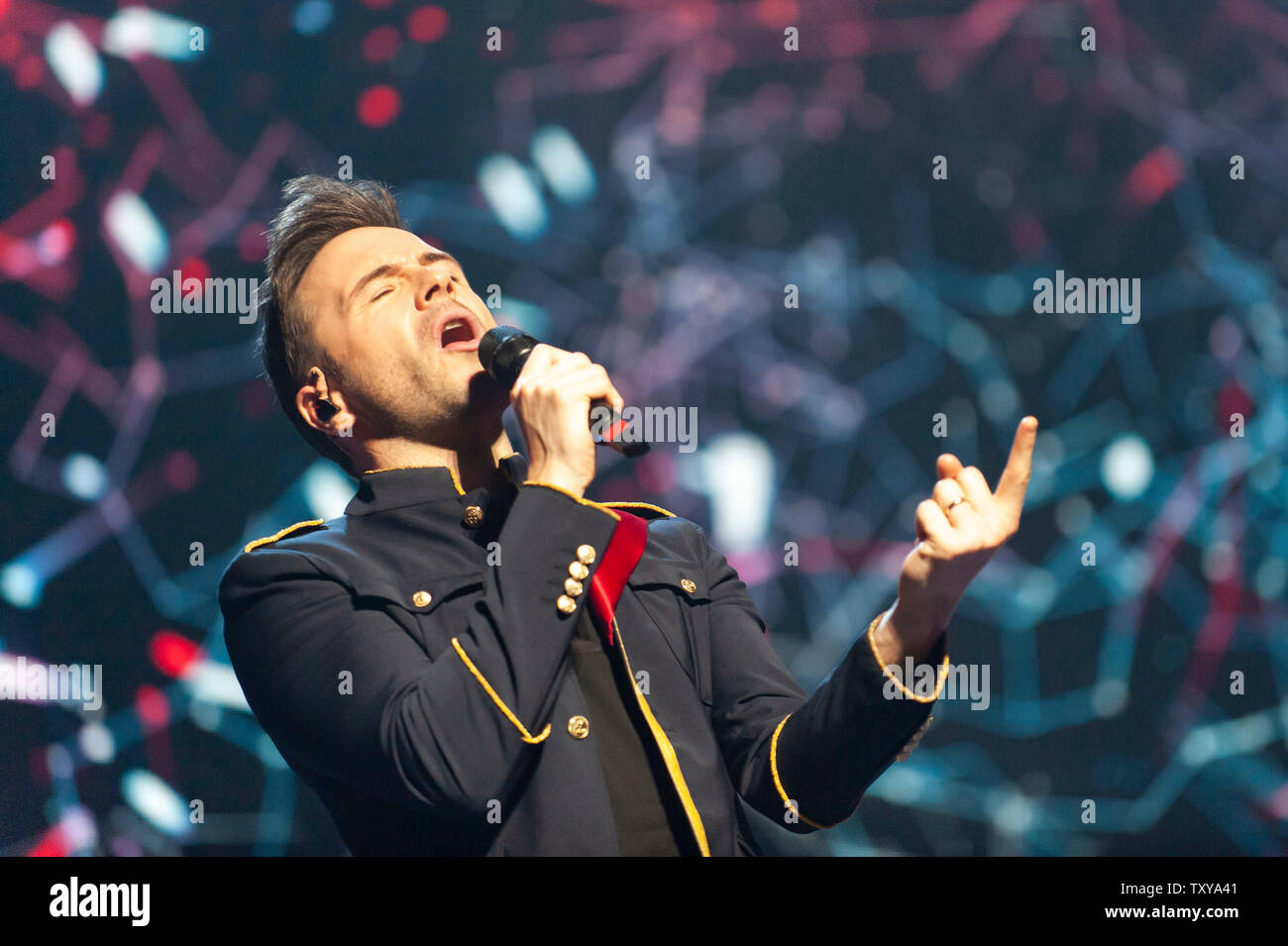 Liverpool, Großbritannien. 25. Juni 2019. Feiert ihr 20-jähriges Bestehen, die Irische Popband, Westlife, an der Liverpool M&S Bank Arena während der "20"-Tour durchführen. Credit: Paul Warburton/Alamy leben Nachrichten Stockfoto