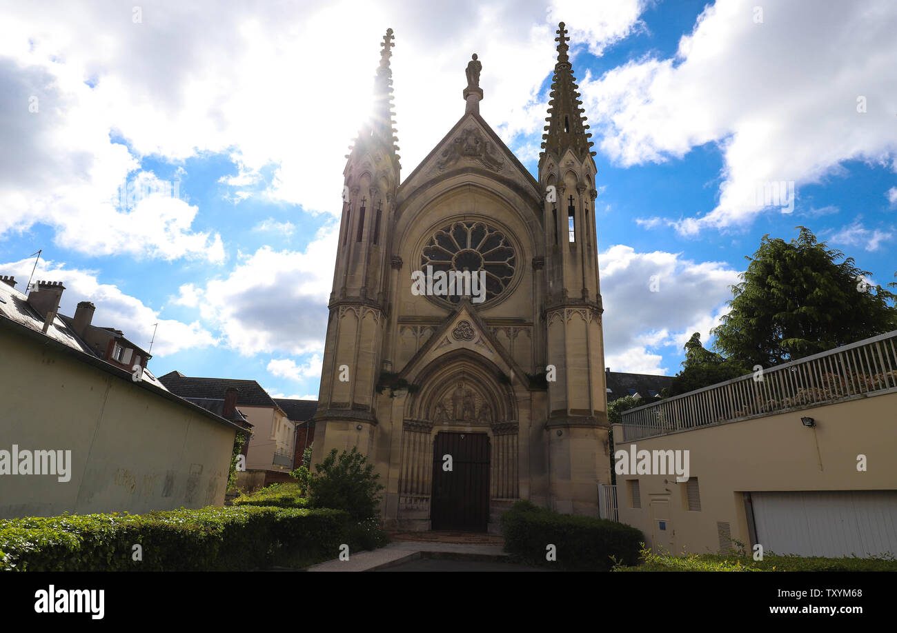 Neo-gotischen Kapelle Saint-Joseph in Beauvais, Frankreich Stockfoto