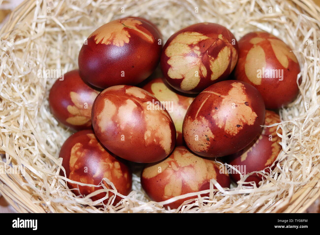 Hausgemachte Ostereier Stockfoto