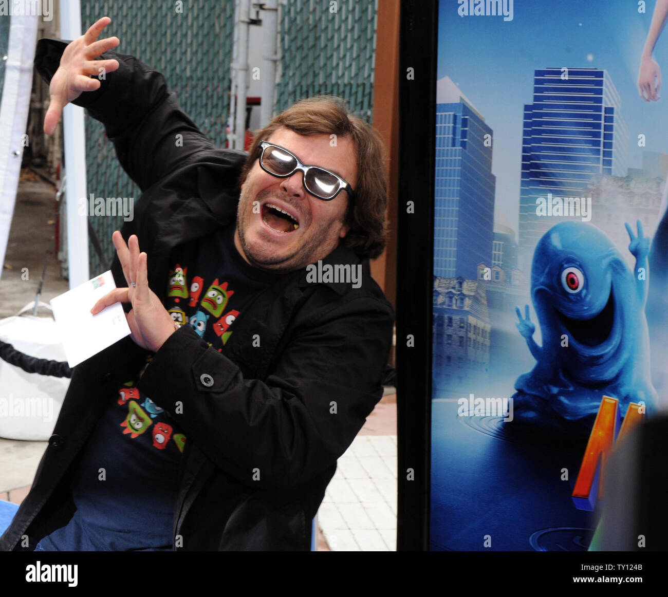 Schauspieler Jack Black besucht die Premiere der animierte motion picture 'Monsters vs. Aliens', in Universal City, Kalifornien am 22. März 2009. (UPI Foto/Jim Ruymen) Stockfoto