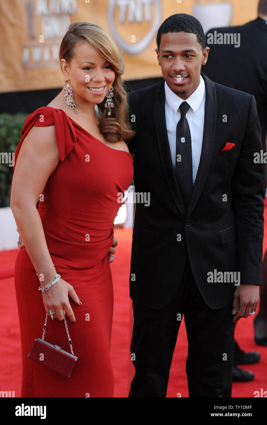 Sängerin Mariah Carey und ihr Mann, der Schauspieler Nick Cannon am 16. jährlichen Screen Actors Guild Awards in Los Angeles am 23. Januar 2010. UPI/Jim Ruymen Stockfoto