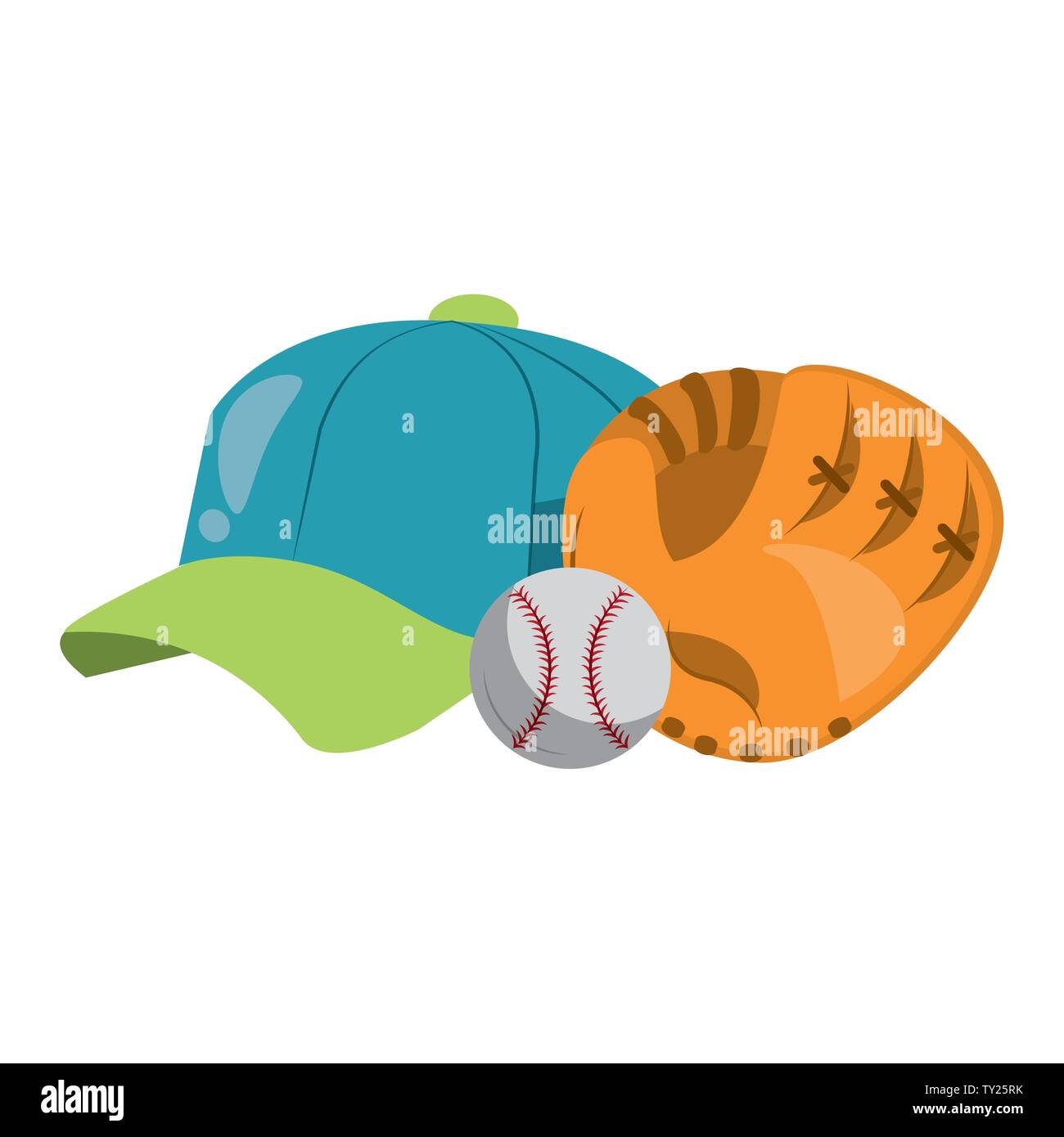 Baseball equiment Elemente Symbol Cartoon Stock Vektor