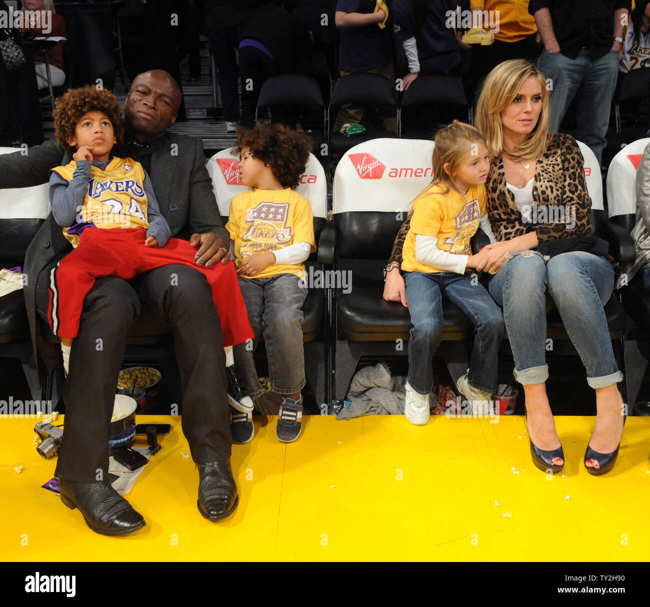 Der britische Sänger Seal und seine Frau, Deutsche Model Heidi Klum