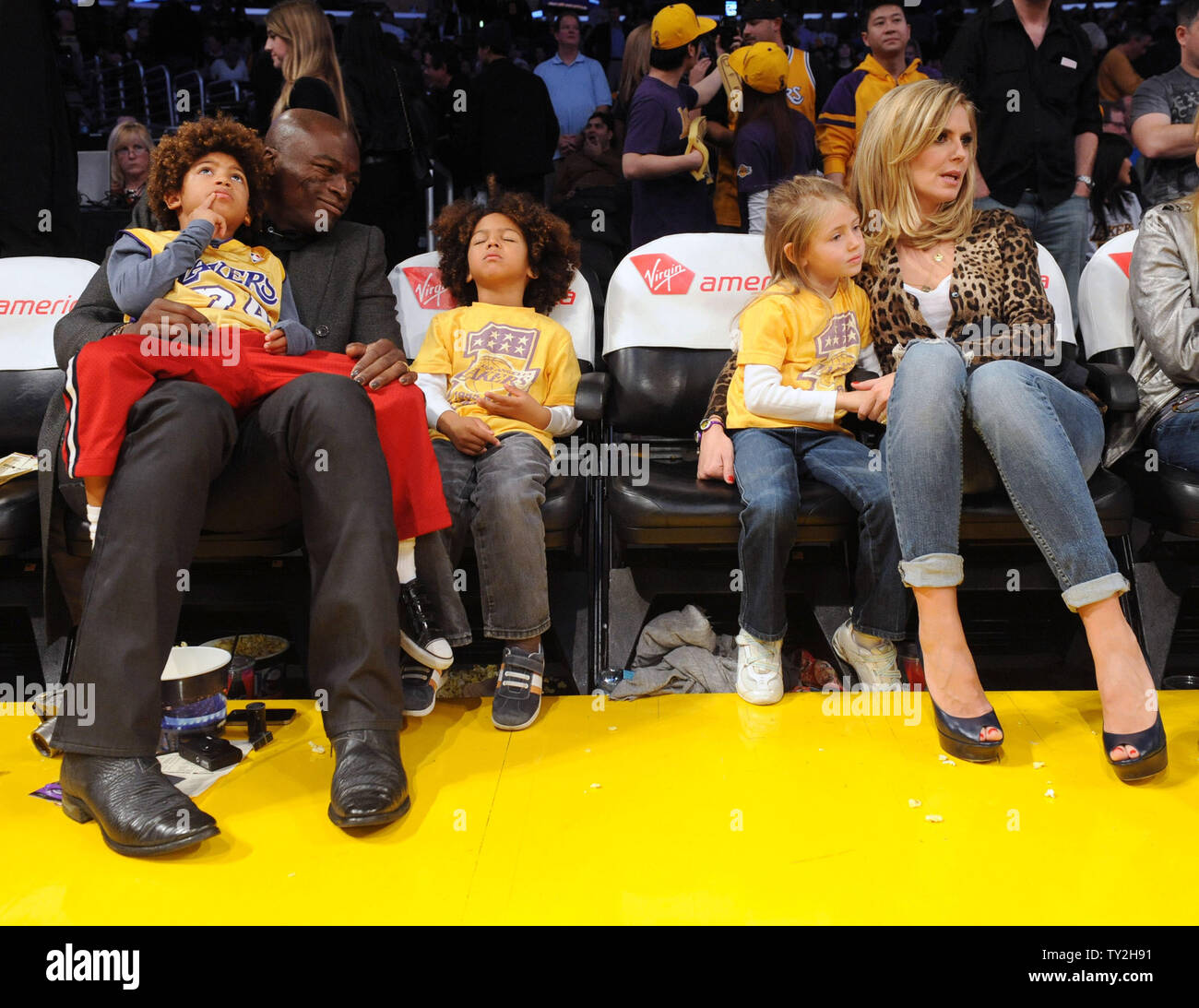 Der britische Sänger Seal und seine Frau, Deutsche Model Heidi Klum