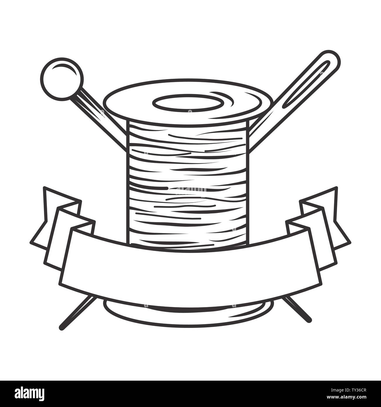 Needle Thread Icon Sewing Sign Stockfotos &amp; Needle Thread