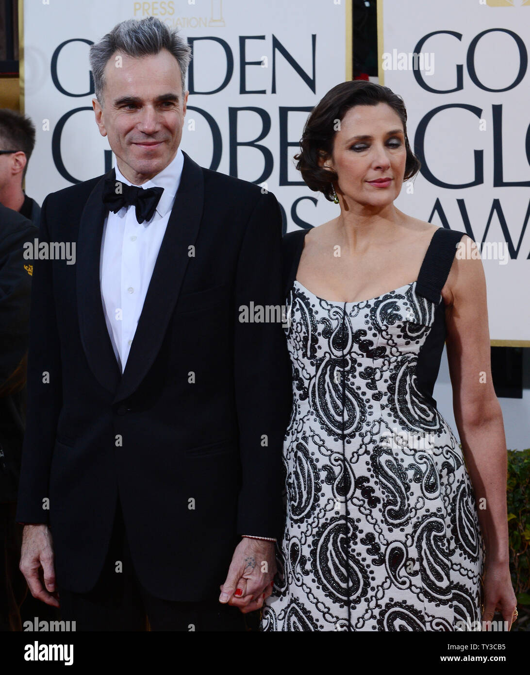 Schauspieler Daniel Day Lewis Und Seiner Frau Der Schauspielerin Rebecca Miller Kommen Fur Die 70 Jahrlichen Golden Globe Awards Im Beverly Hilton Hotel In Beverly Hills Kalifornien Am 13 Januar 2013 Statt Upi Jim