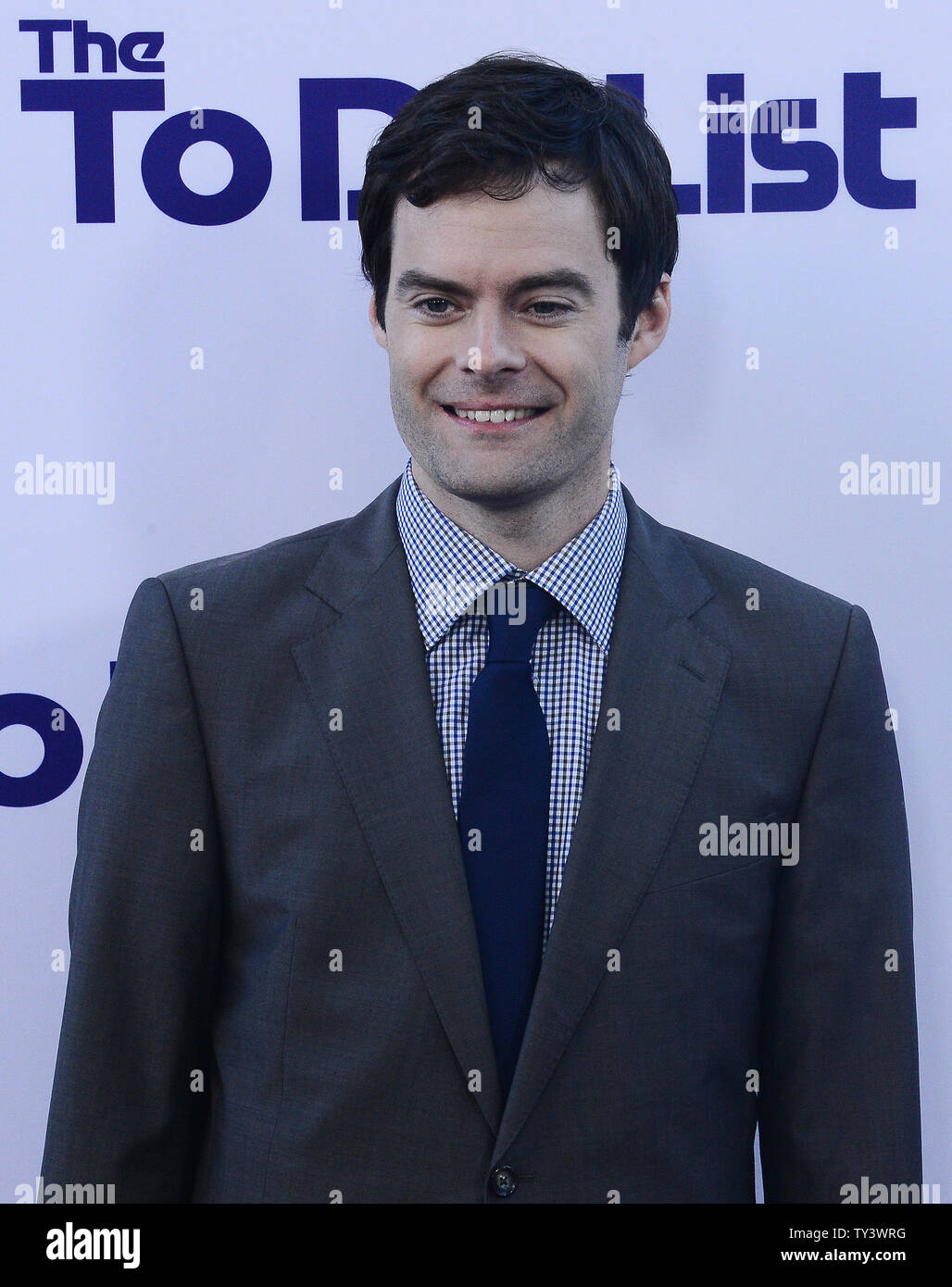 Schauspieler Bill Hader besucht die "die Liste" Premiere auf der Bruin Theater im Westwood Abschnitt von Los Angeles am 23. Juli 2013 tun. "Die Liste" ist eine Komödie über einen High School valedictorian Tun, Brandy Clark gespielt von AUBREY PLAZA, der unter Druck gesetzt fühlt sich sexuell erfahrenen zu werden und macht eine Liste der Dinge, vor der Teilnahme an der Hochschule in dem Fall zu erreichen. UPI/Jim Ruymen Stockfoto