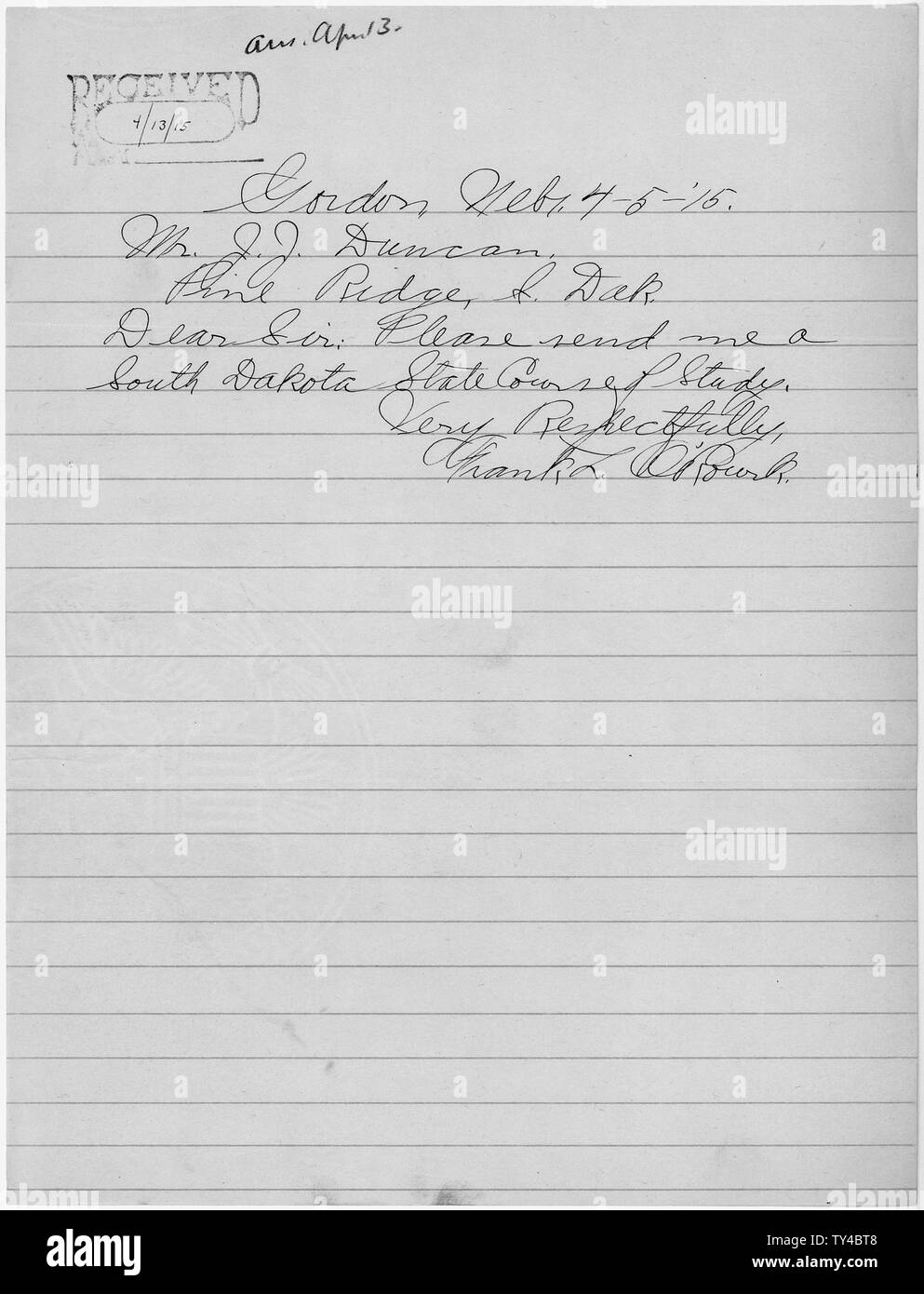 Frank L. O'Rourk zu J.J. Duncan. Stockfoto