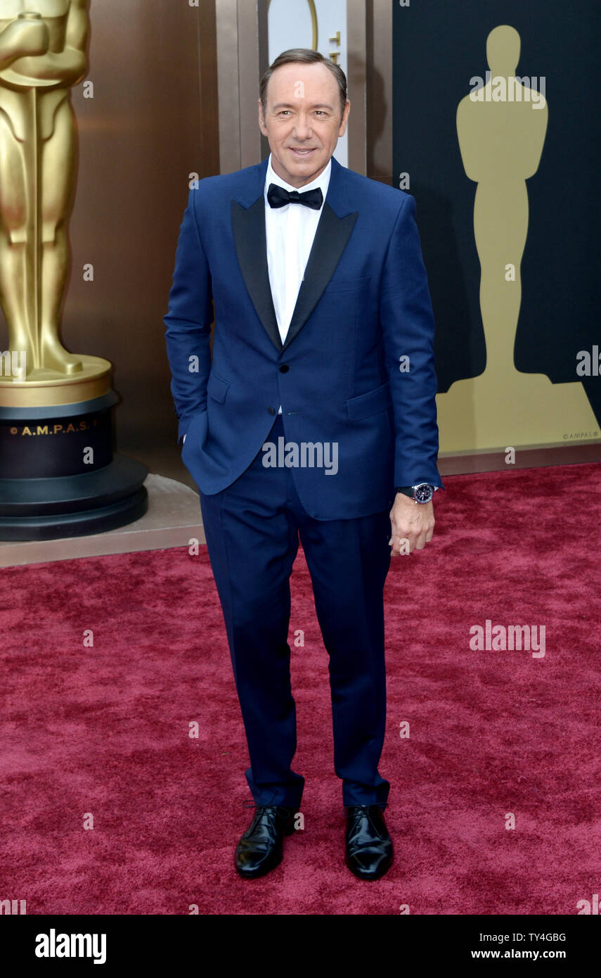 Kevin Spacey kommt auf dem roten Teppich am 86th Academy Awards in Hollywood & Highland Center im Hollywood Abschnitt von Los Angeles am 2. März 2014. UPI/Kevin Dietsch Stockfoto
