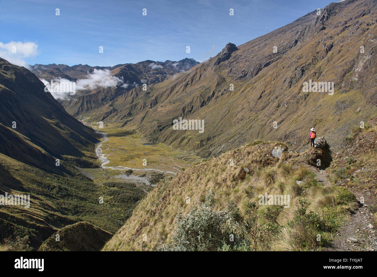 Trekking in der Cordillera Real mountain range, Bolivien Stockfoto