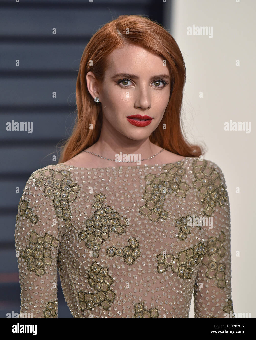 Emma Roberts besucht die Vanity Fair Oscar Party im Wallis Annenberg Center für Darstellende Künste in Beverly Hills, Kalifornien am 26. Februar 2017. Foto von Christine Kauen/UPI Stockfoto