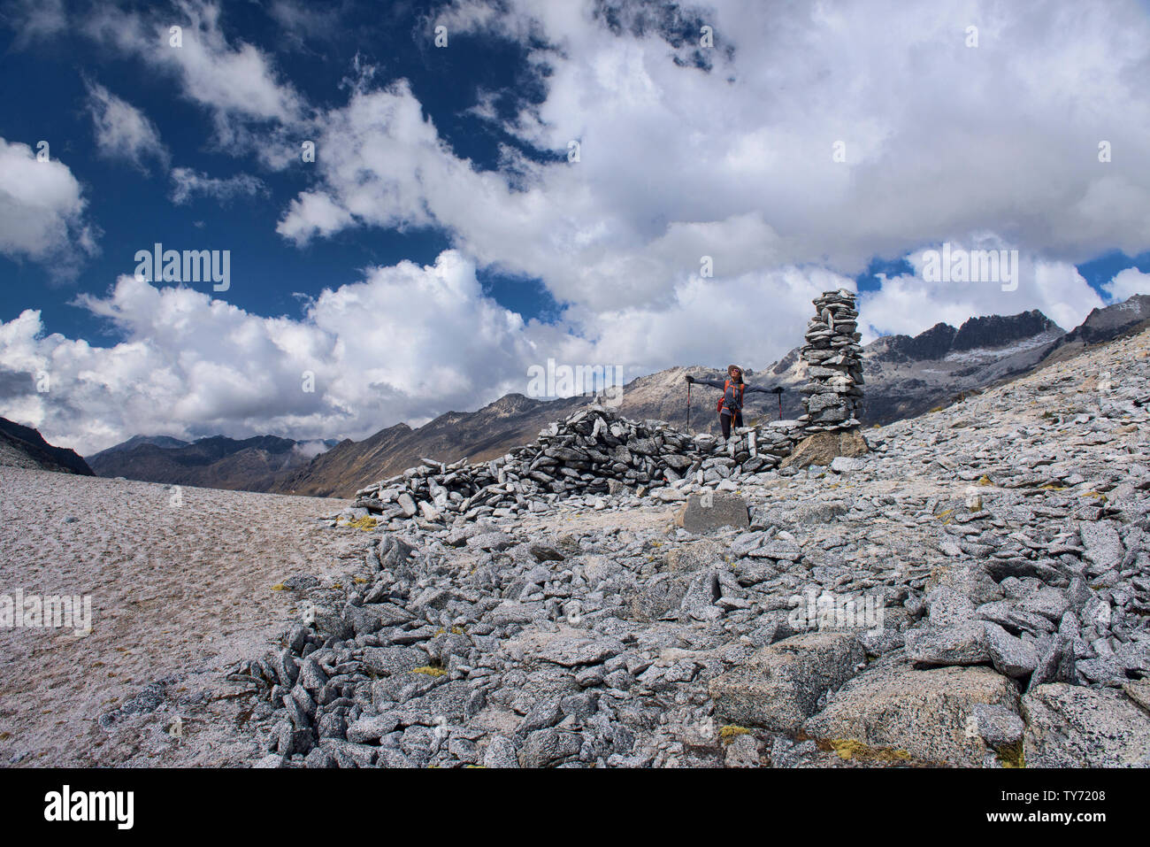 Kreuzung Paso Negroni auf die Cordillera Real Travese, Bolivien Stockfoto