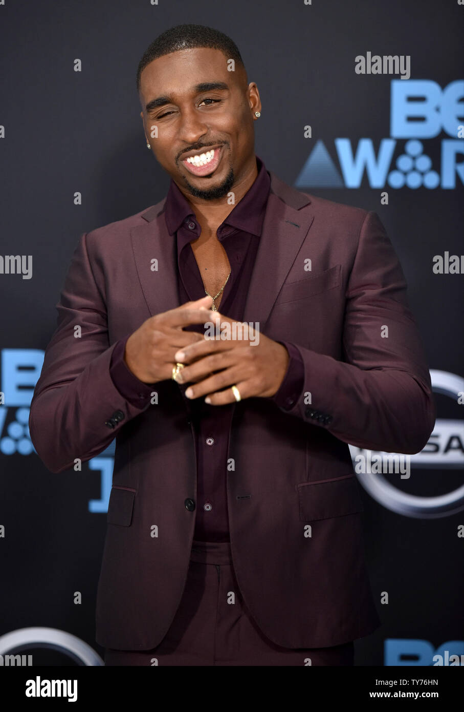 Schauspieler Demetrius Shipp Jr. besucht die 17. jährliche BET Awards bei Microsoft Theater in Los Angeles am 25. Juni 2017. Die Zeremonie feiert Erfolge in der Unterhaltung und in Ehren Musik, Sport, Fernsehen und Filme, die zwischen dem 1. April 2016 und 31. März 2017 freigegeben. Foto von Christine Kauen/UPI Stockfoto