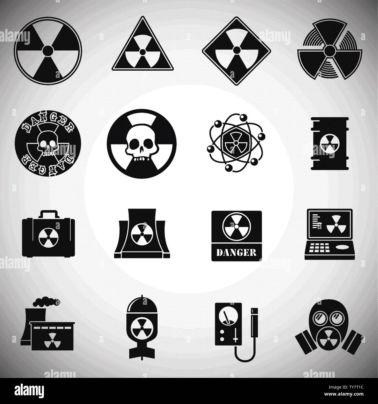 Strahlung verbundenen Symbole auf dem Hintergrund für Grafik- und Webdesign. Einfache Abbildung. Internet Konzept Symbol für Website Taste oder mobile App. Stock Vektor