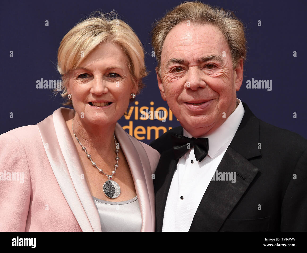 (L - R) Komponist Andrew Lloyd Webber und Frau Madeleine Gurdon besuchen die Creative Arts Emmy Awards auf der Microsoft Theater in Los Angeles am 9. September 2018. Foto von Gregg DeGuire/UPI Stockfoto