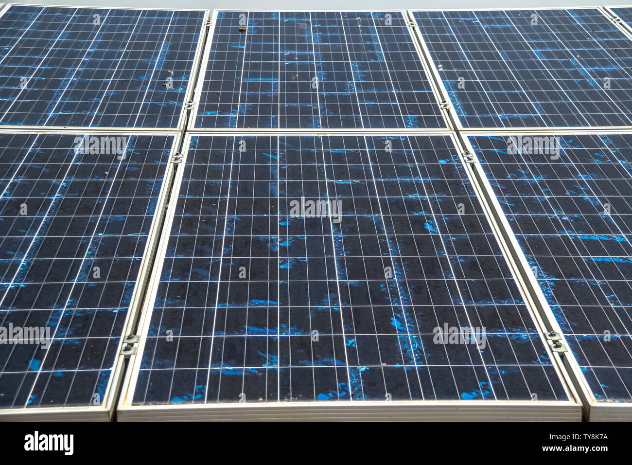 Eco Power, Photovoltaik, alternative Stromquelle, Sonnenkollektoren Stromerzeugung saubere Energie Stockfoto