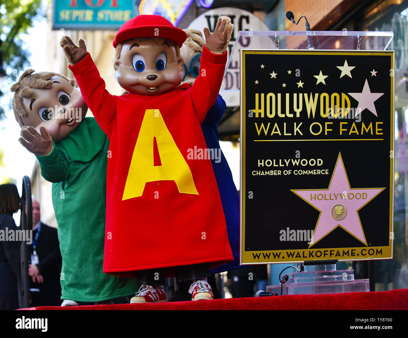 Alvin und die Chipmunks besuchen die Sterne Enthüllungsfeier ehrt die Chipmunks mit den 2.657 th Stern auf dem Hollywood Walk of Fame in Los Angeles, Kalifornien am 14. März 2019. Foto von Chris Kauen/UPI Stockfoto