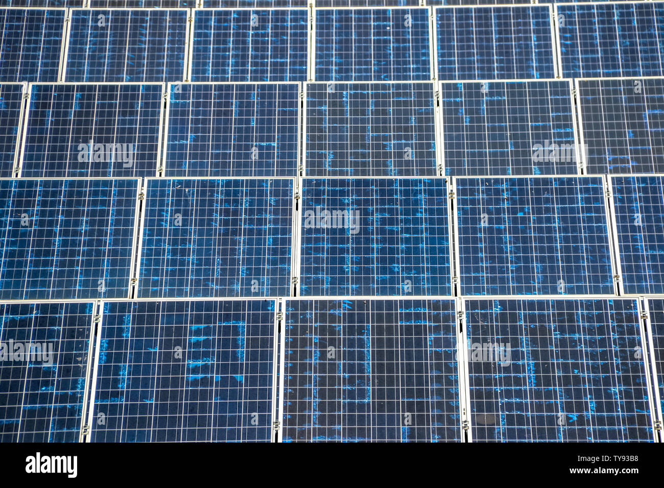 Eco Power, Photovoltaik, alternative Stromquelle, Sonnenkollektoren Stromerzeugung saubere Energie Stockfoto