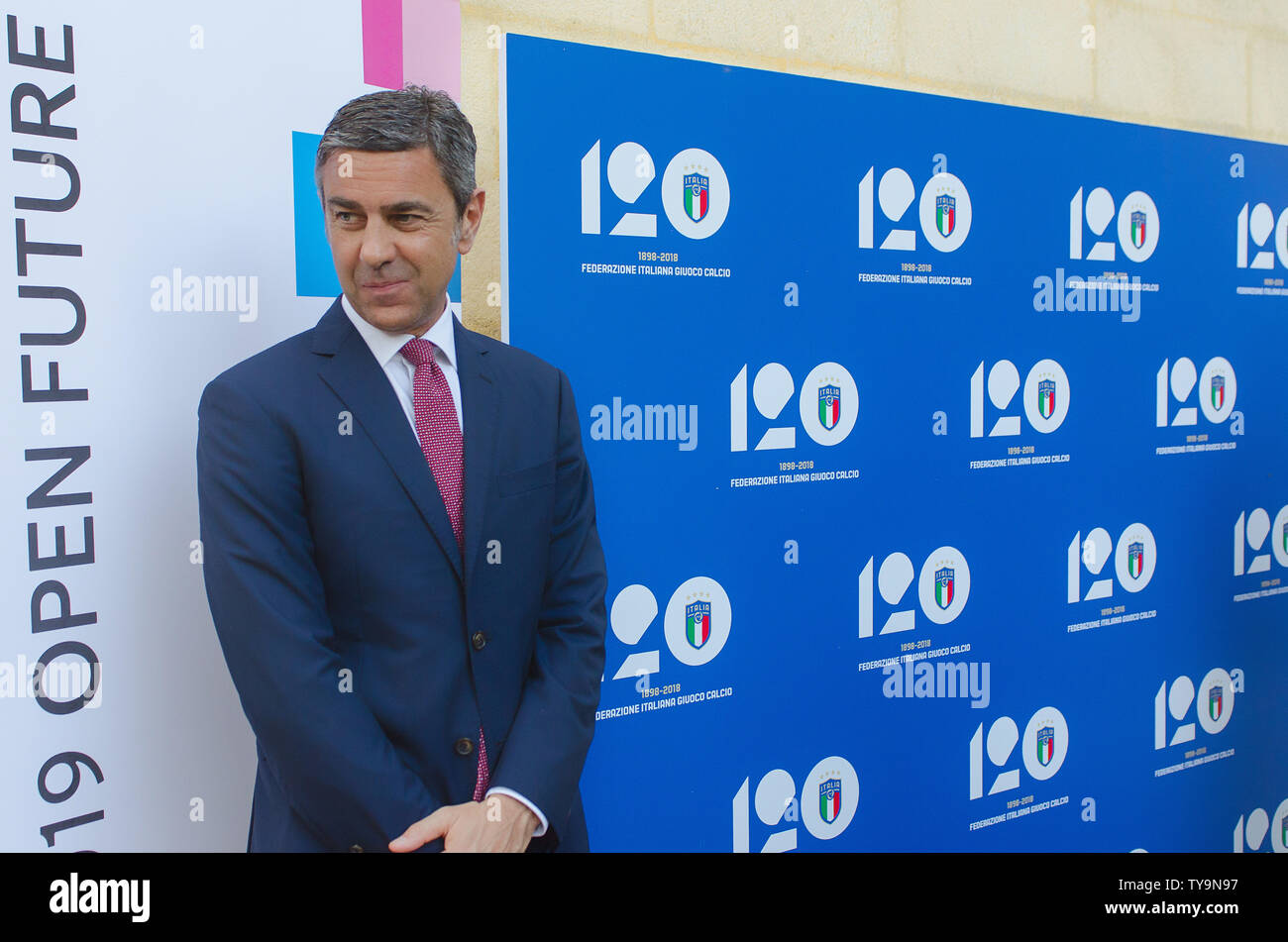 Billy Costacurta, in Matera, Italien, erster Tag des italienischen Fußball-Museum Tour für 120 Stiftung FIGC Stockfoto