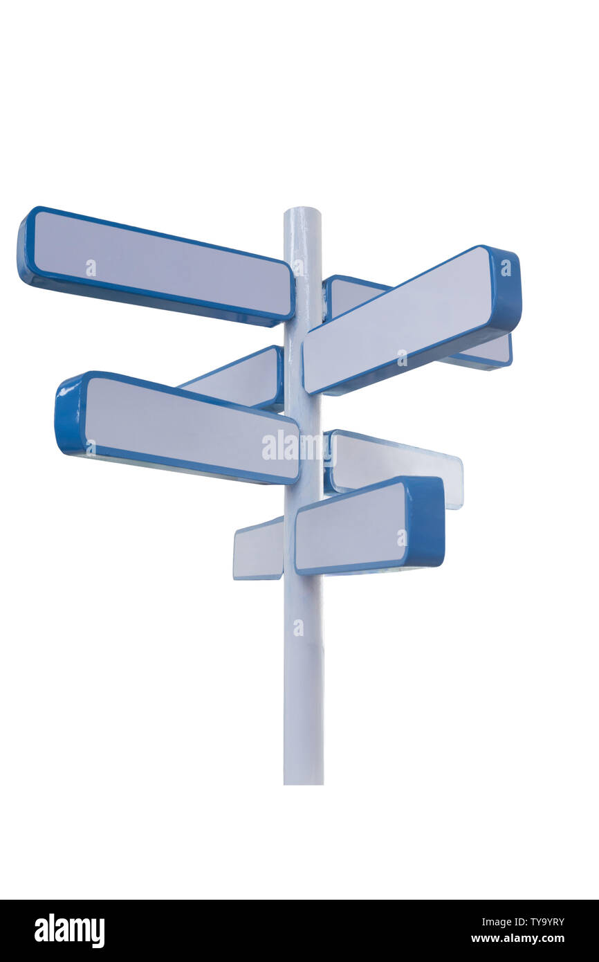 3D-Schild auf weißem Hintergrund Stockfoto