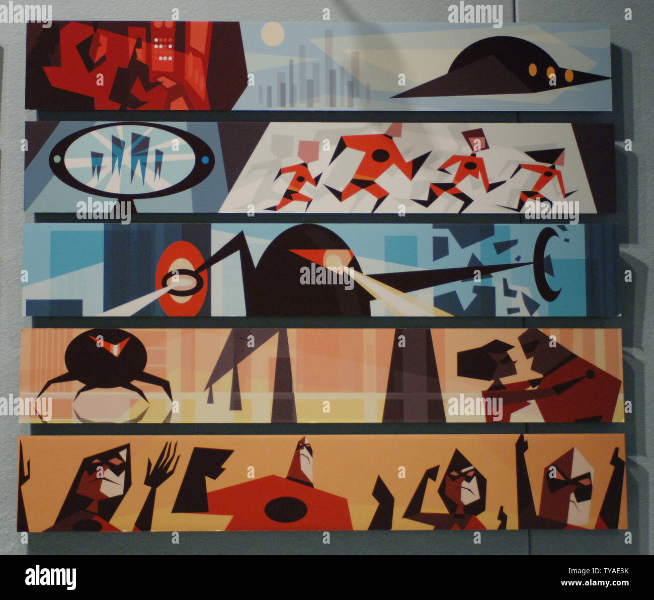 Farbe Skripte von 'Toy Story' sind auf der "Pixar: 20 Jahre Animation' Ausstellung im Science Museum in London am 30. März 2006. (UPI Foto/Rune Hellestad) Stockfoto