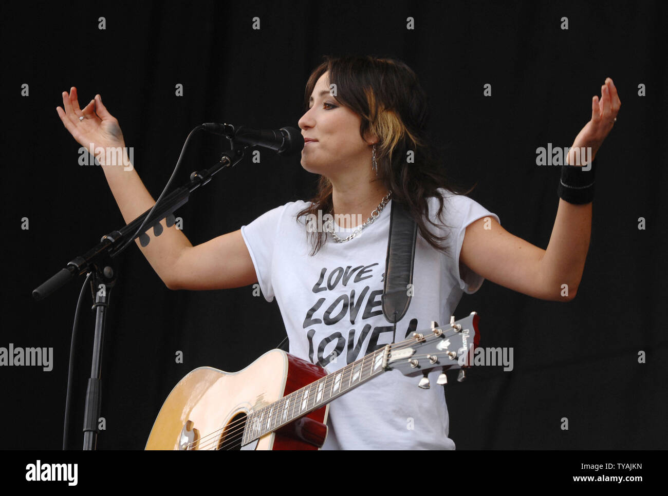 KT Tunstall führt in der 'V Festival" in Hylands Park, Chelmsford in London am 19. August 2007. (UPI Foto/Rune Hellestad) Stockfoto