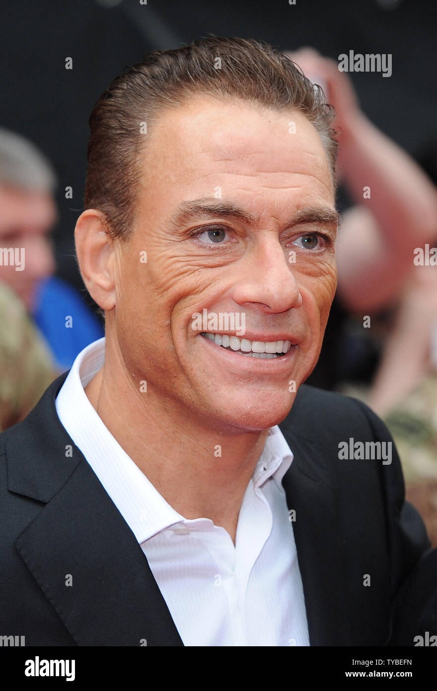 Belgischen Schauspieler Jean Claude Van Damme besucht die UK-Premiere von "Die Verschleißteile 2' im Empire Leicester Square in London am 13. August 2012. UPI/Paul Treadway.. Stockfoto