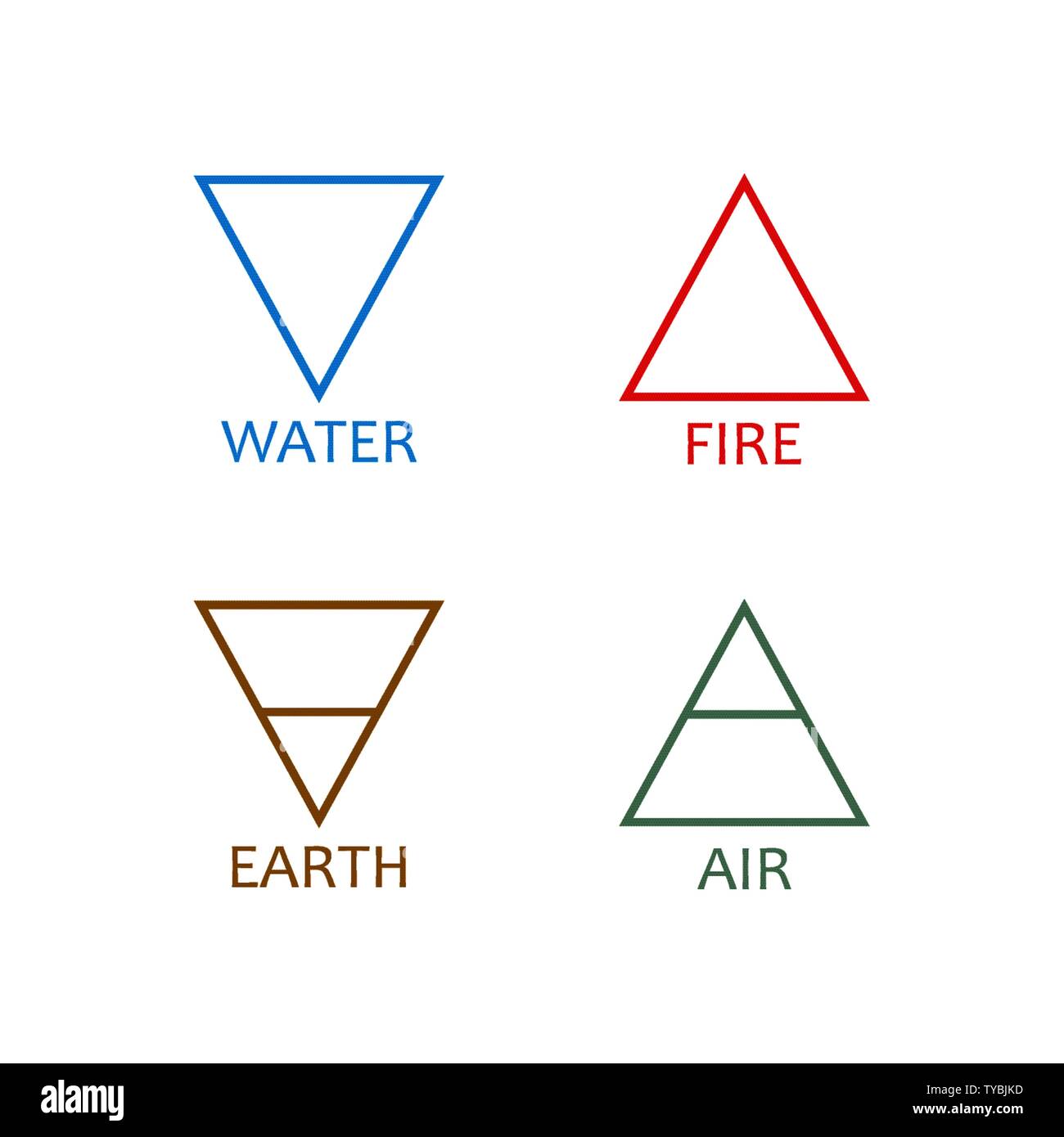 Vier Elemente Symbol. Vector Illustration, flache Bauweise Stock Vektor