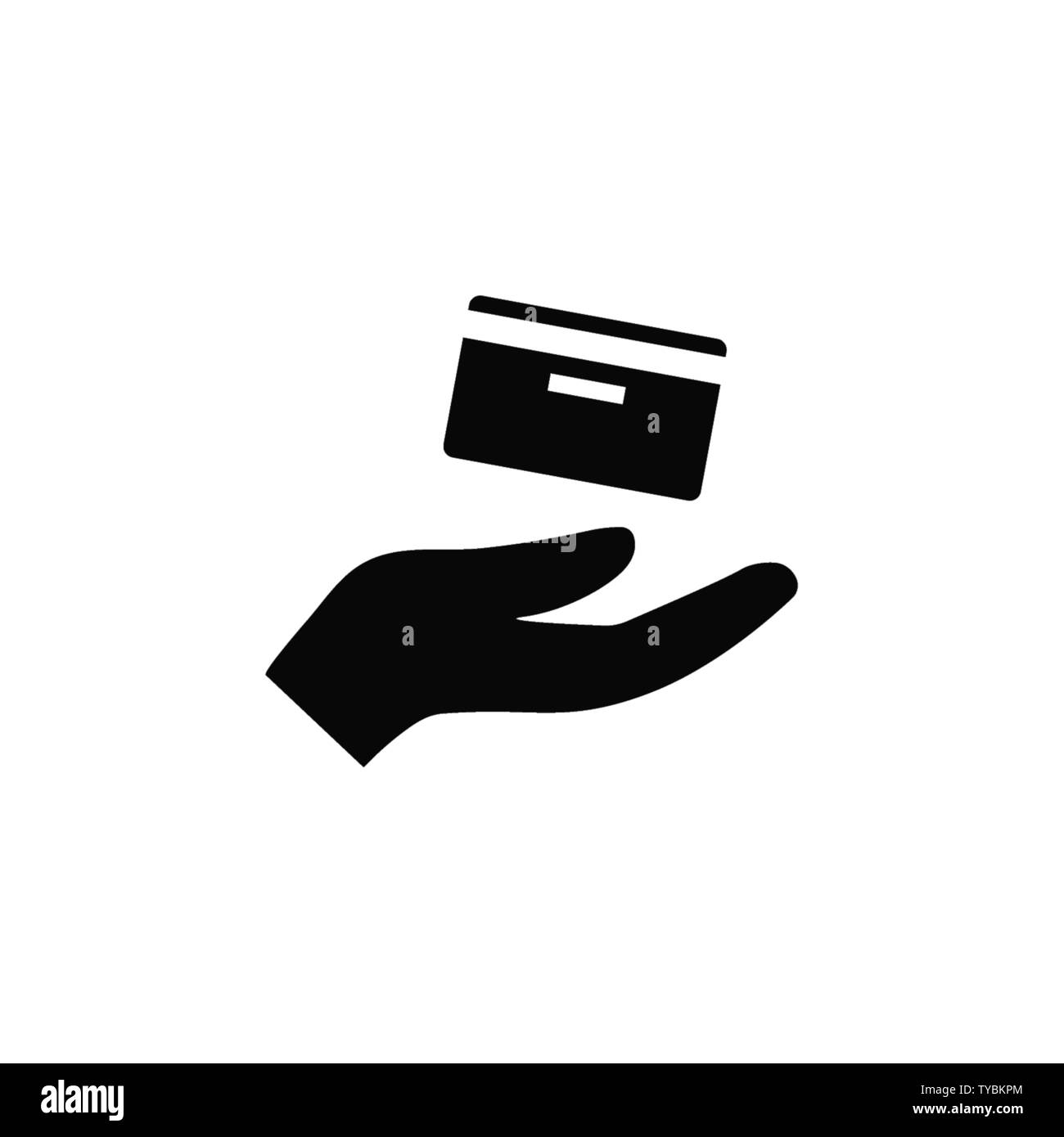 Kreditkarte, hand Symbol. Vector Illustration flach Stock Vektor