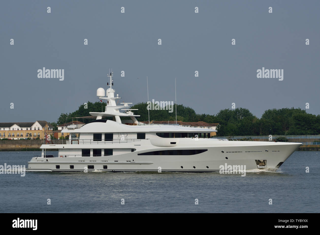 Luxusyacht gab Träume Leiter der Themse bei einem Besuch in London Stockfoto