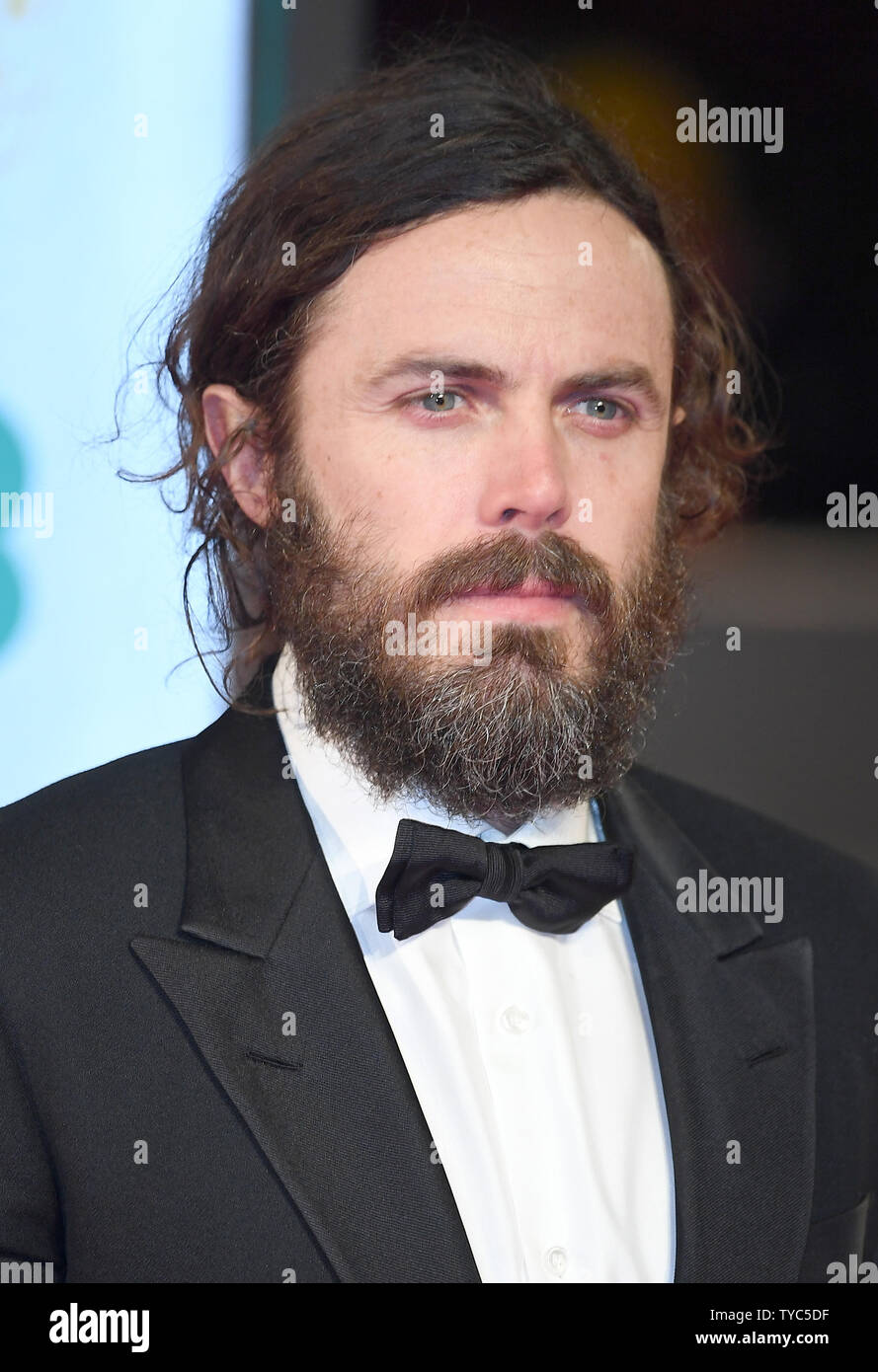 Amerikanischer Schauspieler Casey Affleck besucht die 70. EE British Academy Film Awards (BAFTA) in der Royal Albert Hall in London am 12. Februar 2017. Foto von Paul Treadway/UPI Stockfoto