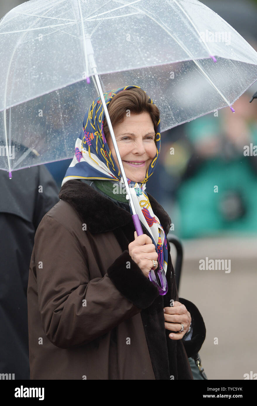 Schwedische Königin Silvia besucht eine Mittagessen König Harald V. und Königin Sonja 80 Geburtstage im Royal Yacht Norwegen in Oslo am 5. Mai 2017 zu feiern. Foto von Rune Hellestad/UPI Stockfoto